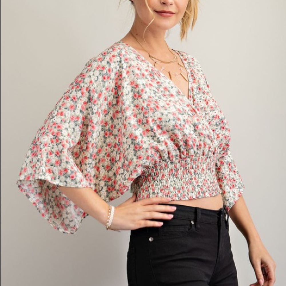 Overlap Floral Top